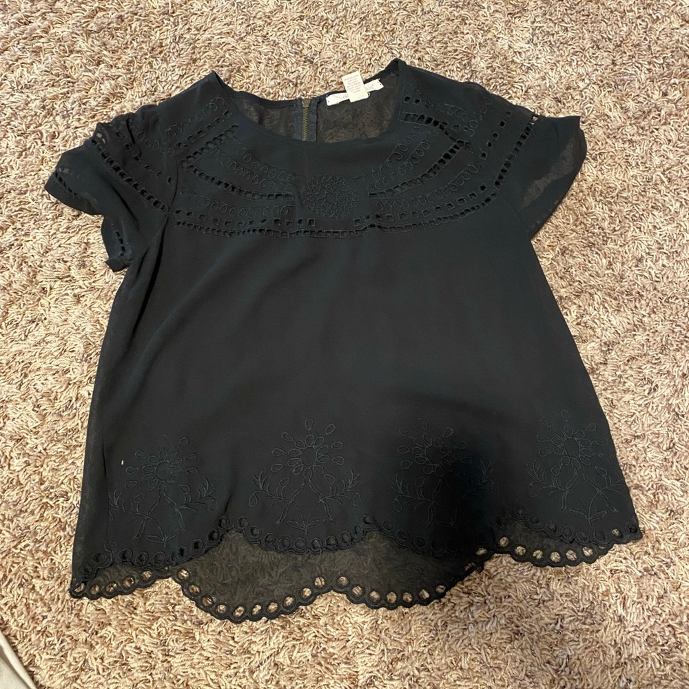 Sheer black crop top
